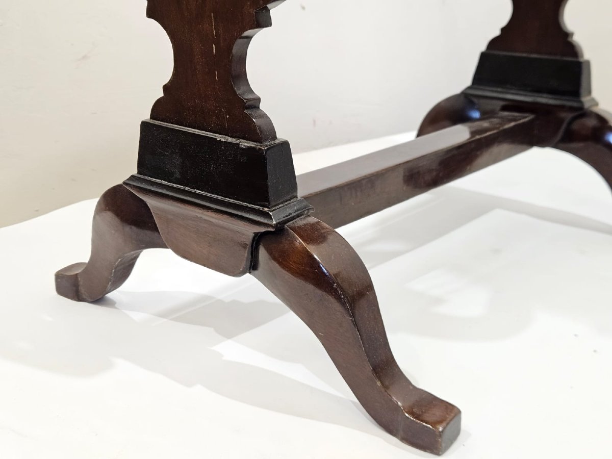 Tavolino a fagiolo lastronato e intarsiato – XVIII secolo-photo-1