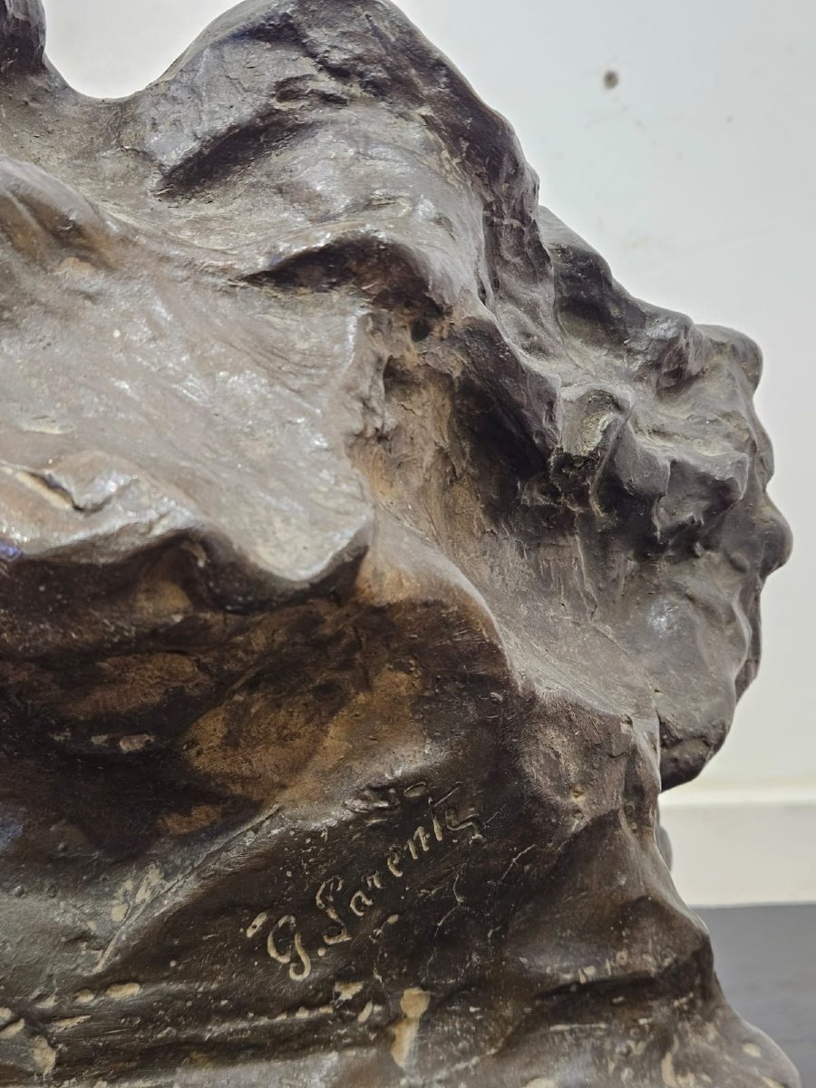 Bronzo firmato G. Parente su base in marmo – fine XIX-photo-3