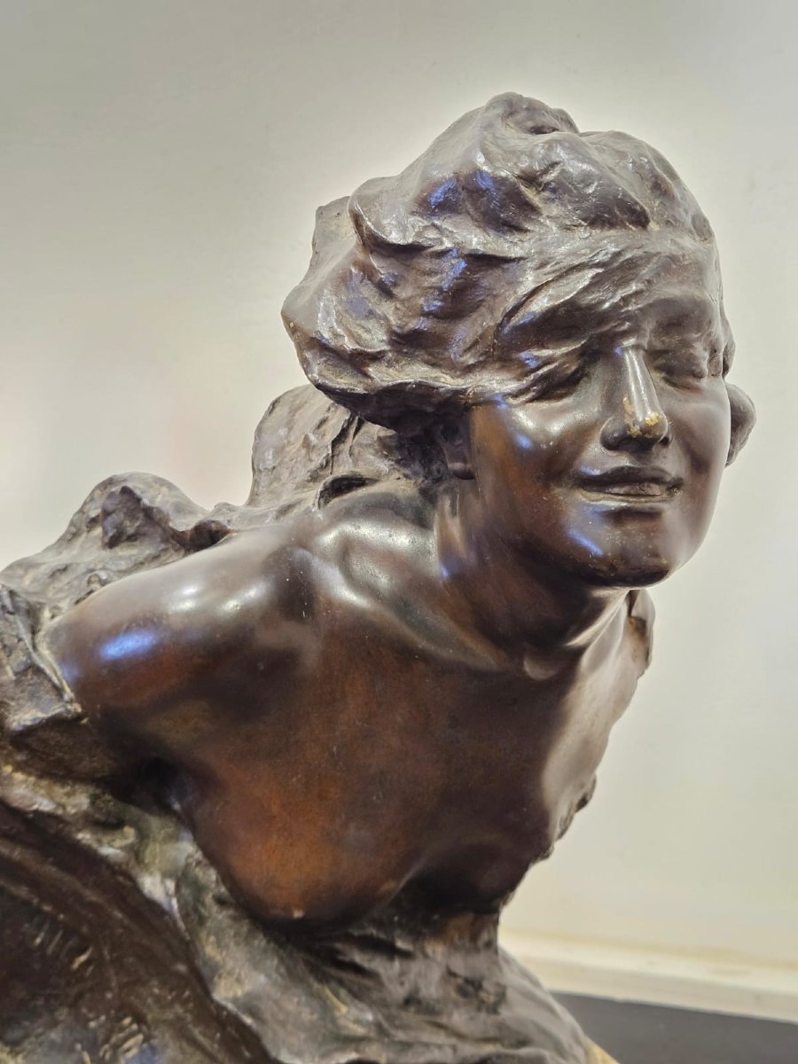 Bronzo firmato G. Parente su base in marmo – fine XIX-photo-1