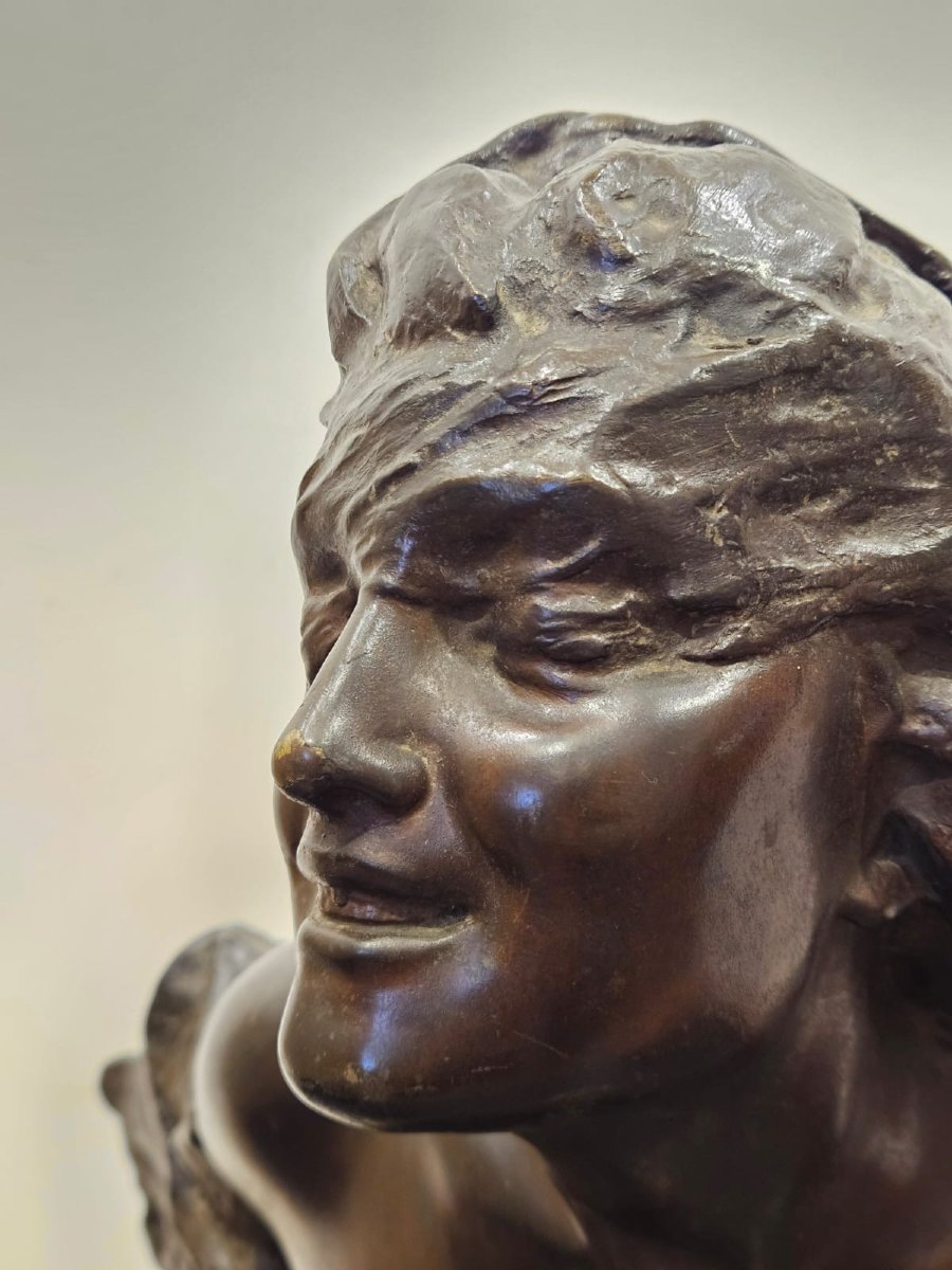 Bronzo firmato G. Parente su base in marmo – fine XIX-photo-3