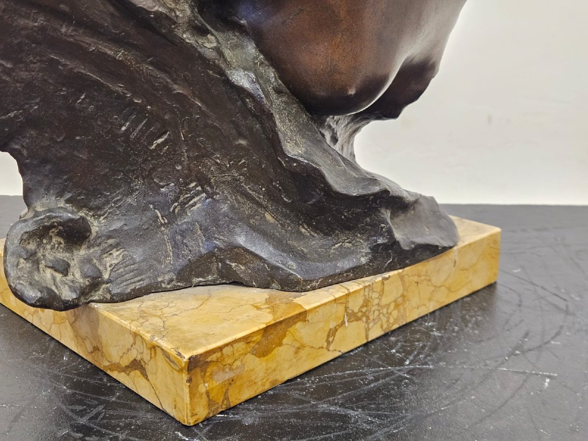 Bronzo firmato G. Parente su base in marmo – fine XIX-photo-5