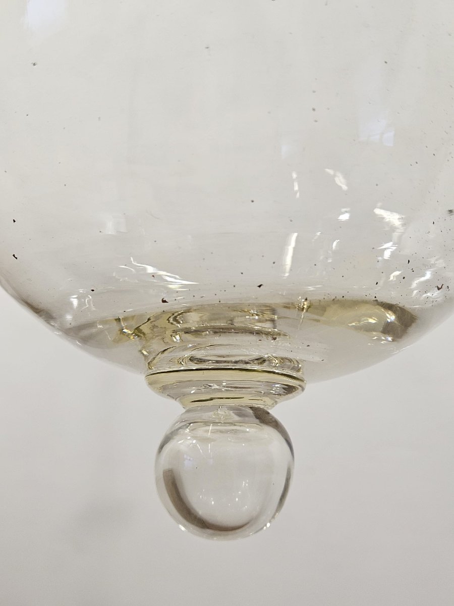 Lampadario in ferro battuto con vetro, anni ’50-photo-6