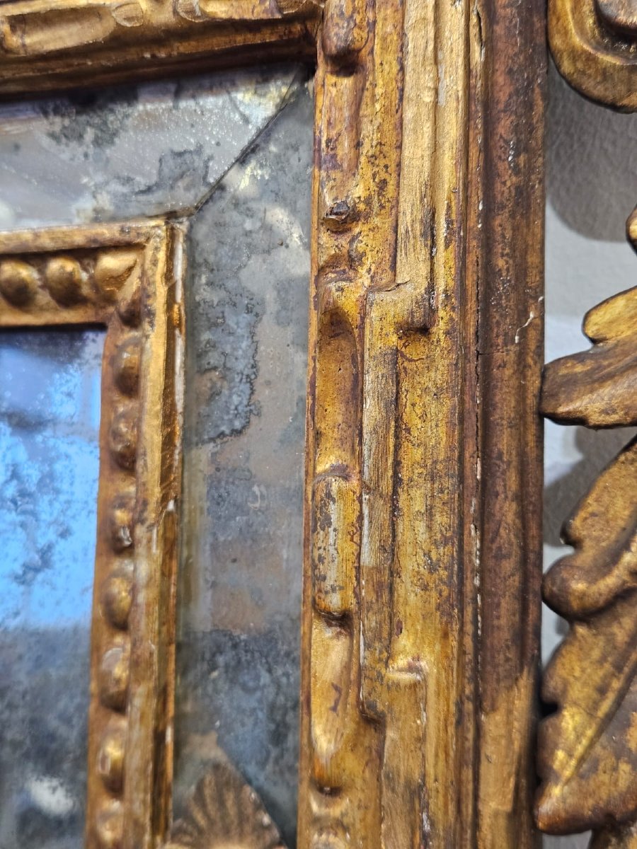 Imponente specchiera Luigi XVI in legno dorato – XVIII secolo-photo-3