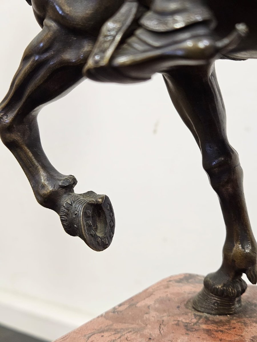 Scultura in bronzo raffigurante Bartolomeo Colleoni - XIX Sec.-photo-4