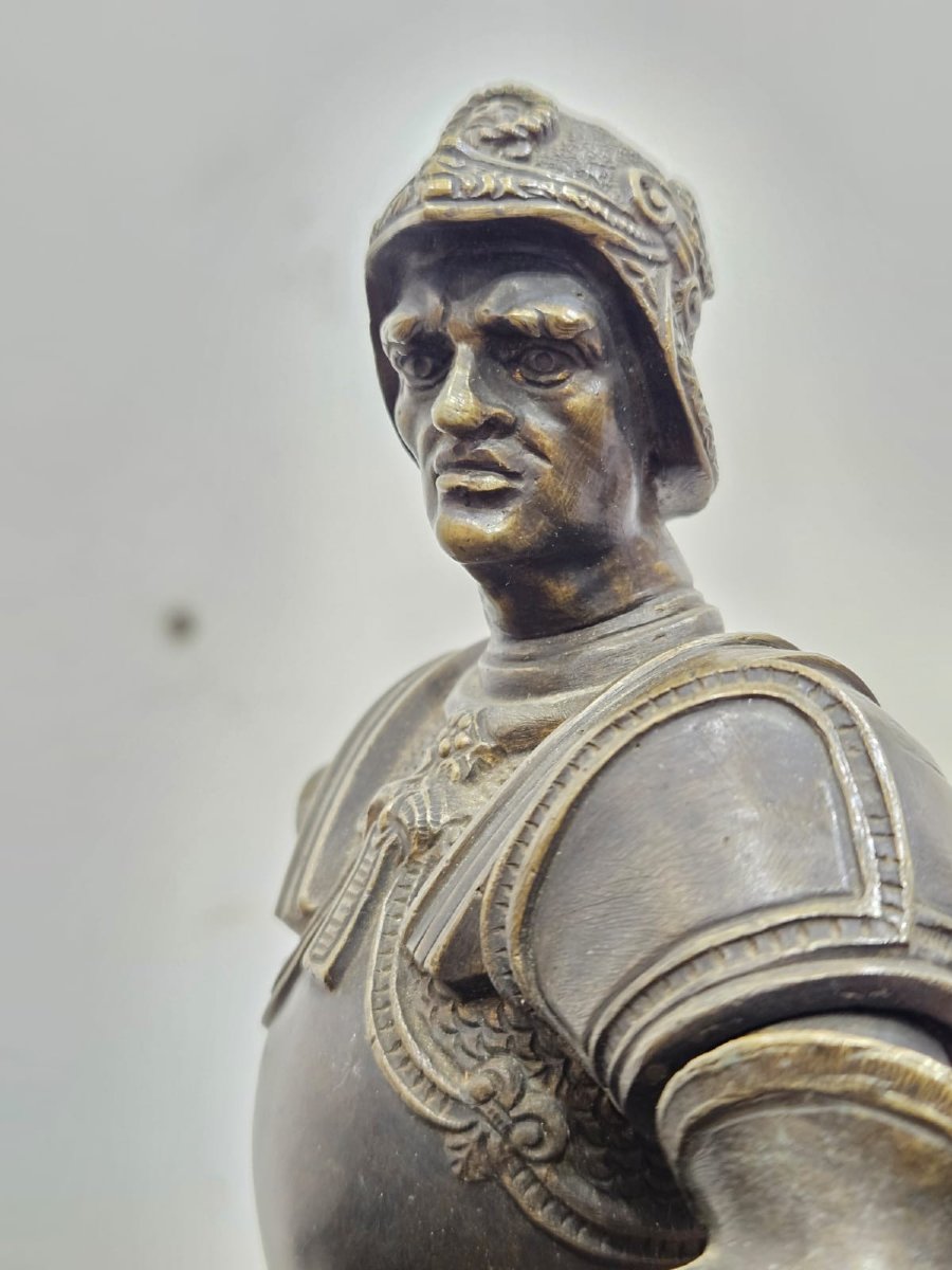 Scultura in bronzo raffigurante Bartolomeo Colleoni - XIX Sec.-photo-7