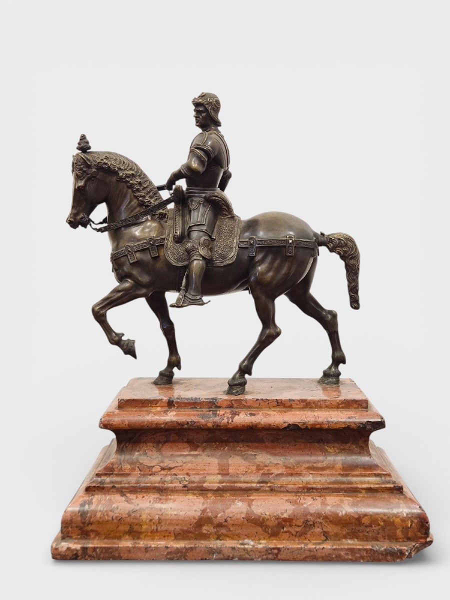 Scultura in bronzo raffigurante Bartolomeo Colleoni - XIX Sec.