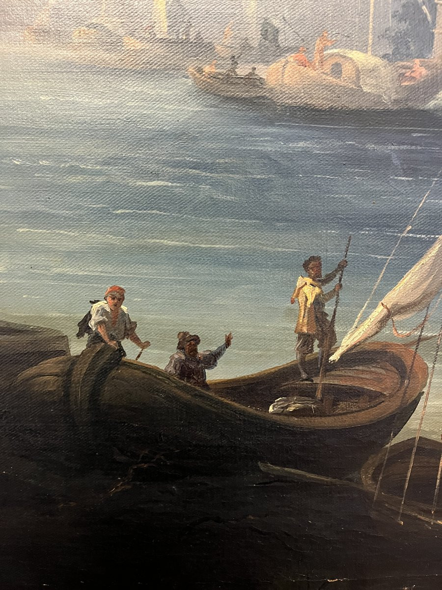 Dipinto a olio su tela – Veduta della Fortezza di Ehrenbreitstein sul fiume Reno-photo-3