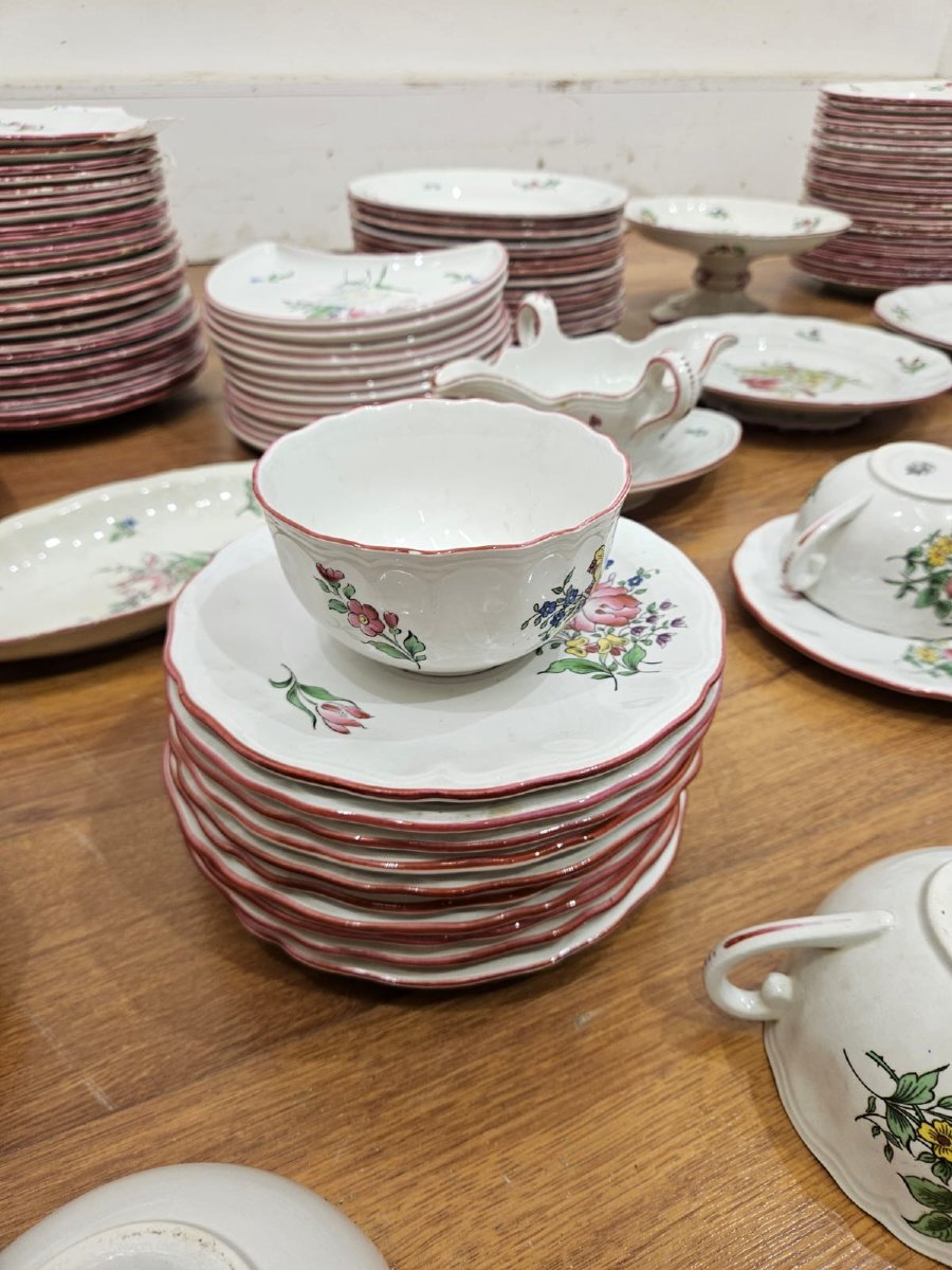 Servizio da tavola in maiolica Lunéville, 128 pezzi - Primi anni XX Sec.-photo-2