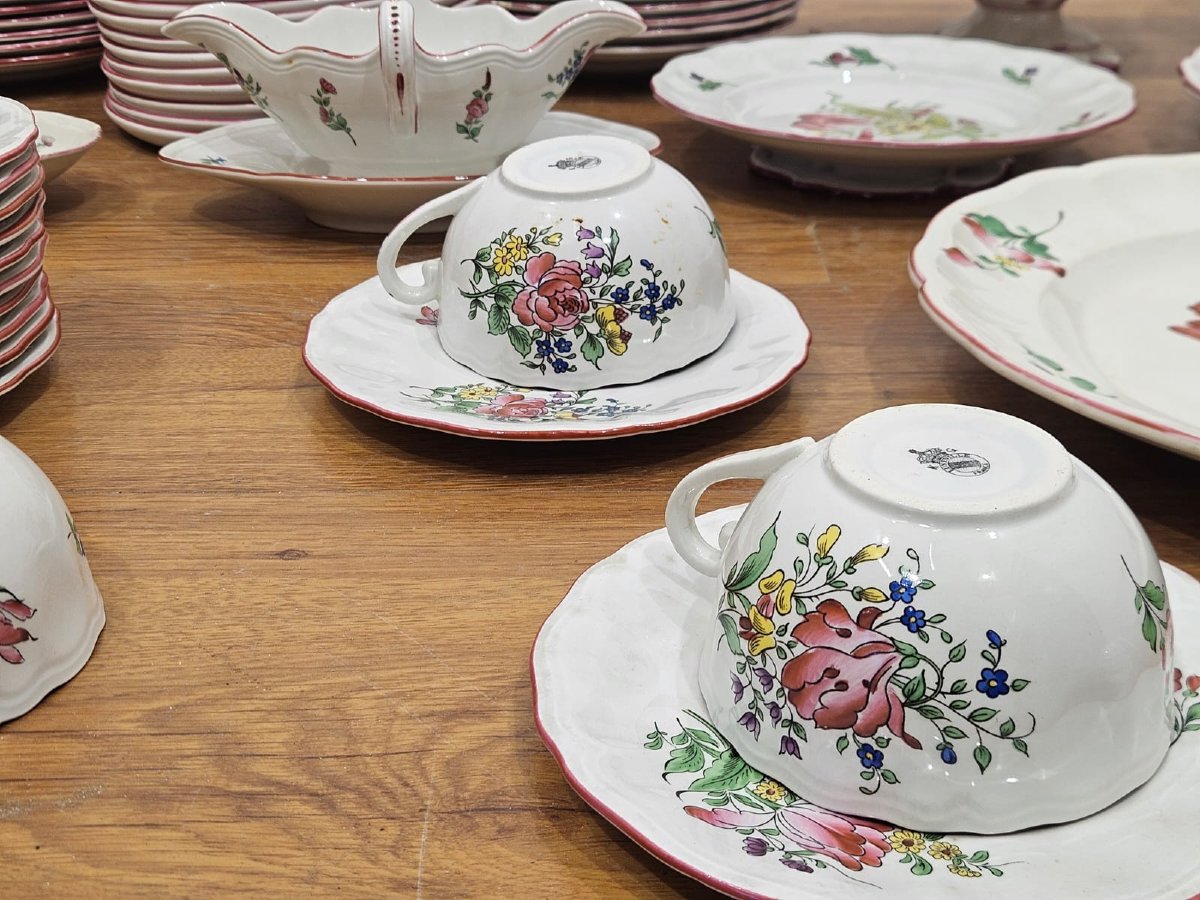 Servizio da tavola in maiolica Lunéville, 128 pezzi - Primi anni XX Sec.-photo-4