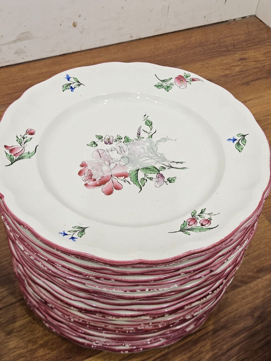 Servizio da tavola in maiolica Lunéville, 128 pezzi - Primi anni XX Sec.-photo-5