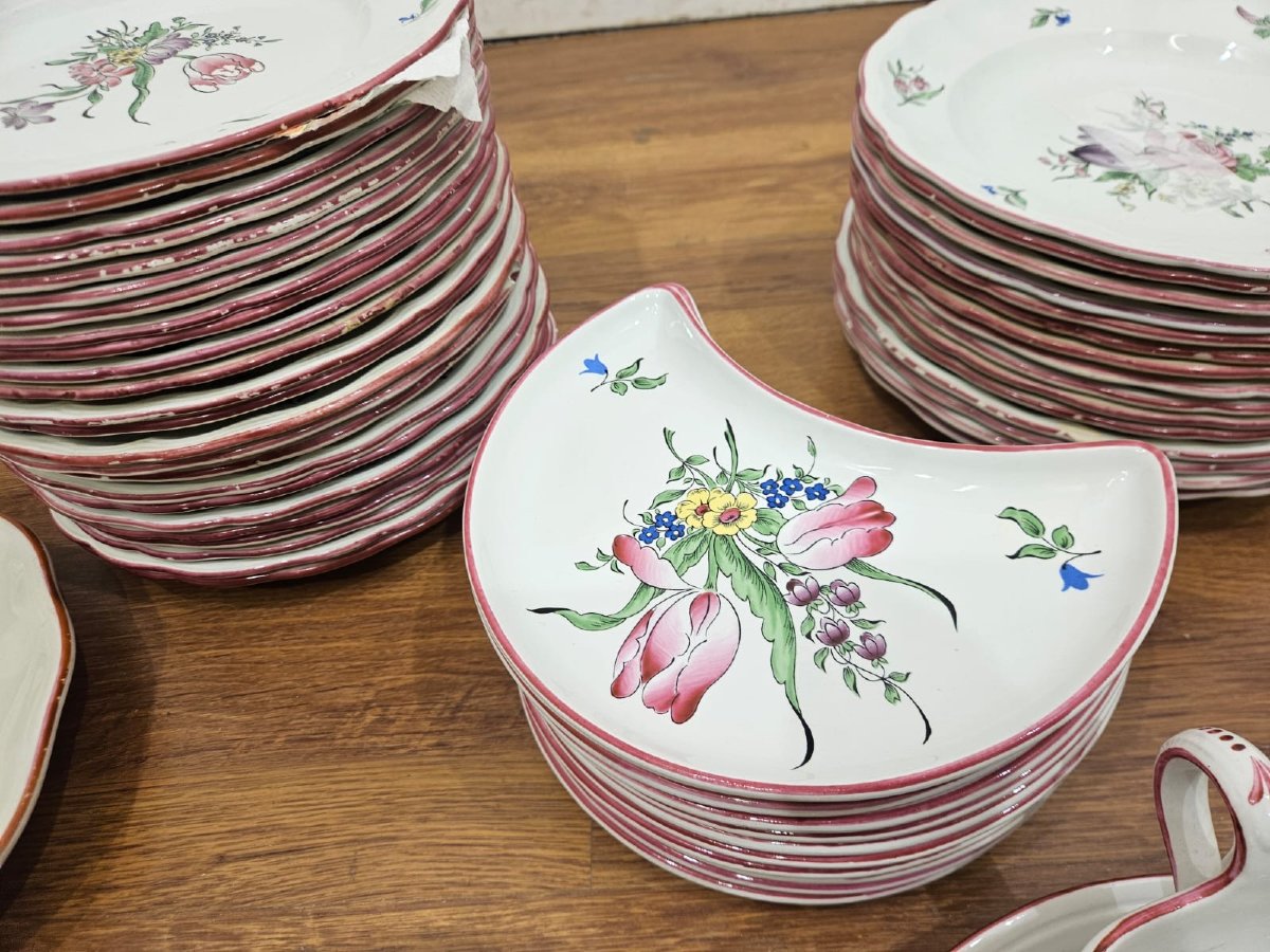 Servizio da tavola in maiolica Lunéville, 128 pezzi - Primi anni XX Sec.-photo-8