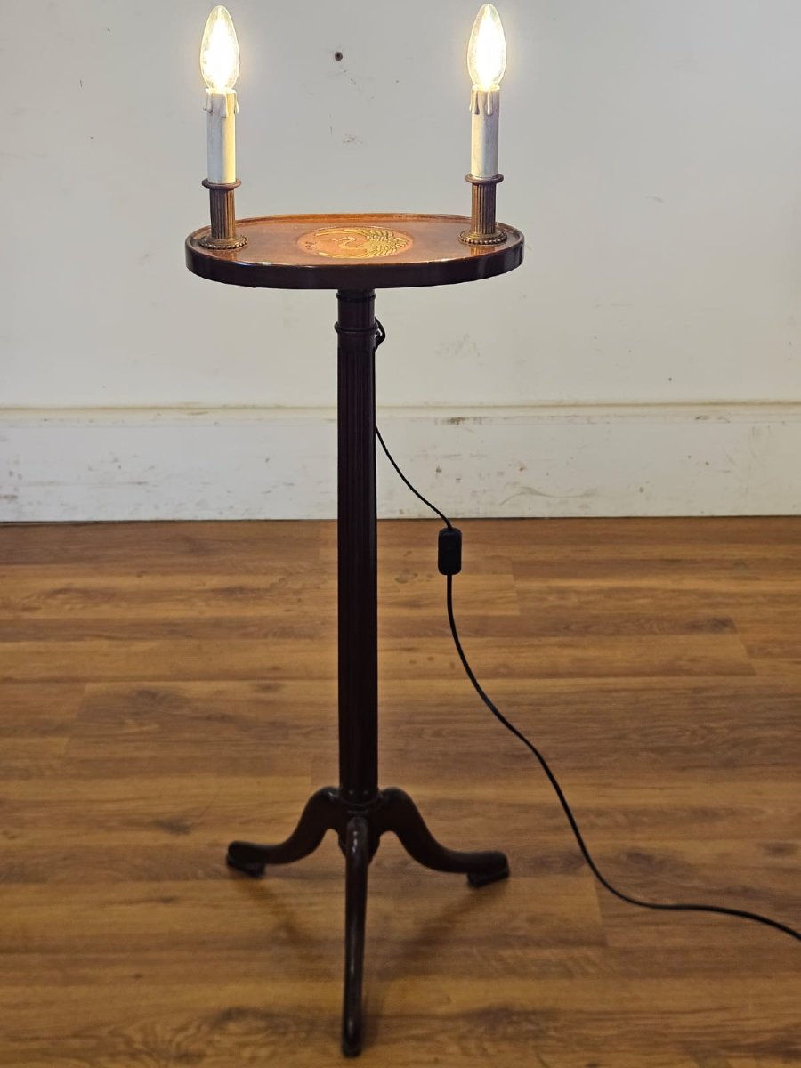 Lampada da terra con tavolino integrato, XX secolo-photo-7