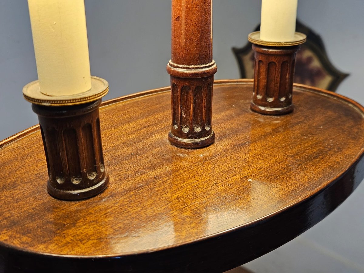 Lampada tavolino in legno, XX secolo-photo-1