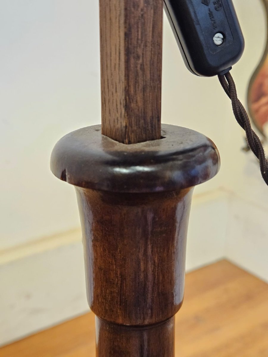 Lampada tavolino in legno, XX secolo-photo-2