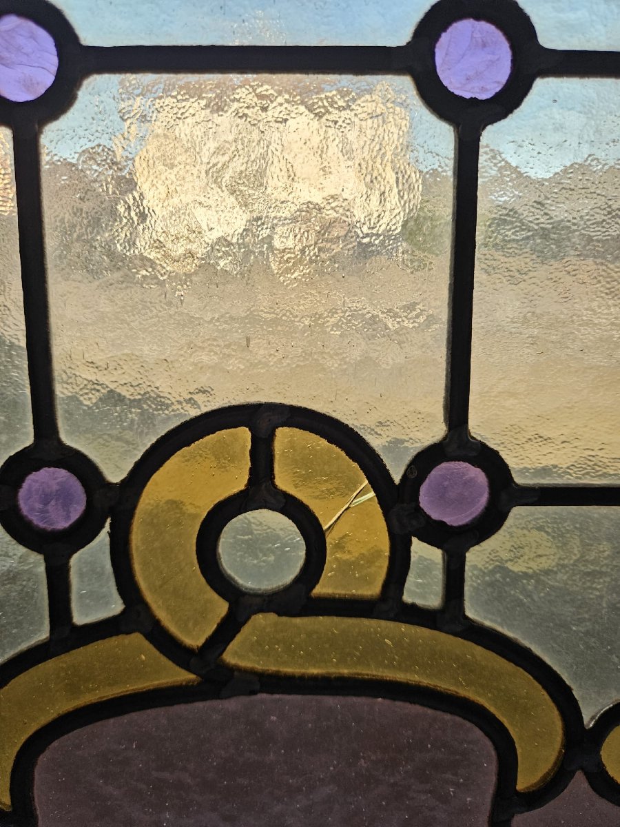 Tre vetrate cattedrale rilegate al piombo – Primo ’900 – 216 x 44 cm-photo-5