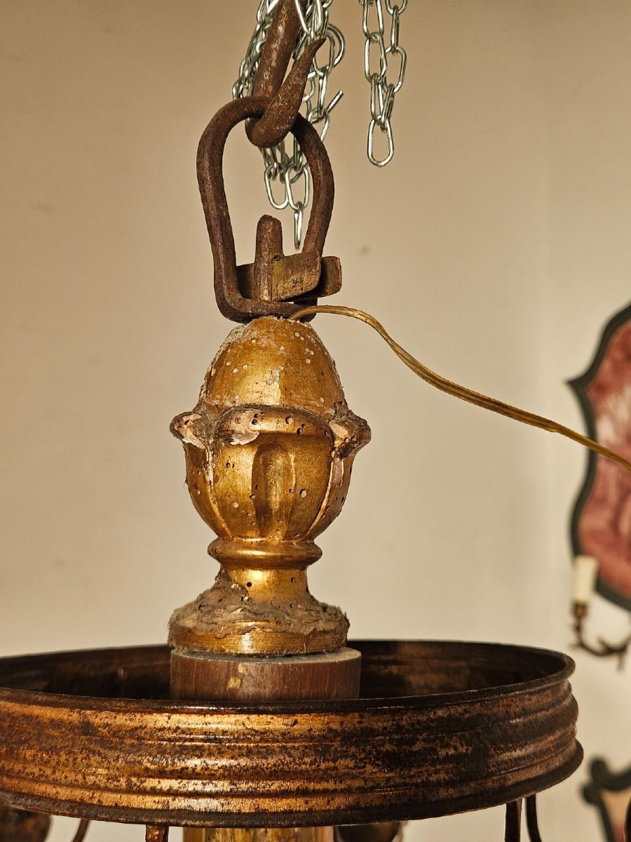 Lampadario genovese a 6 bracci con cristalli-photo-1