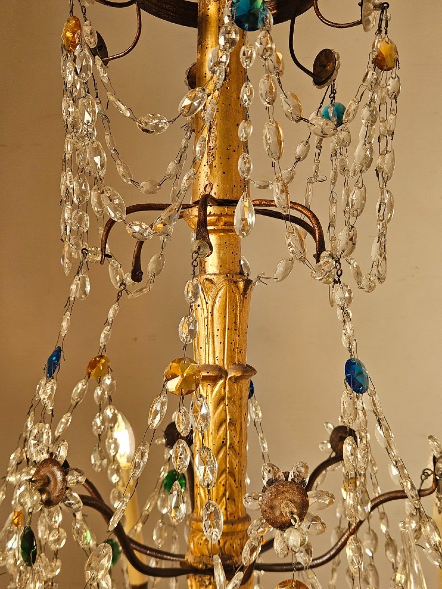 Lampadario genovese a 6 bracci con cristalli-photo-4