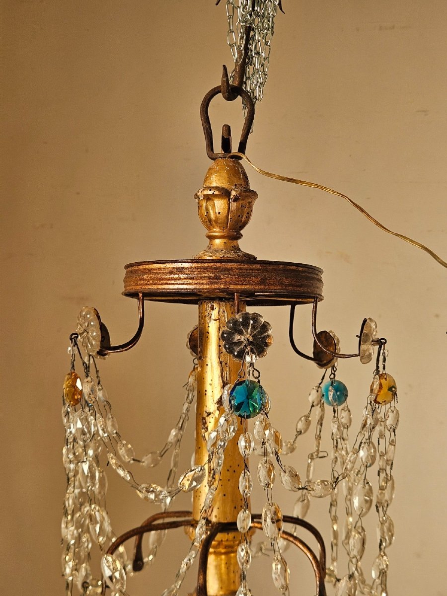 Lampadario genovese a 6 bracci con cristalli-photo-6