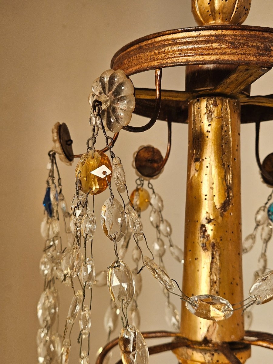 Lampadario genovese a 6 bracci con cristalli-photo-7