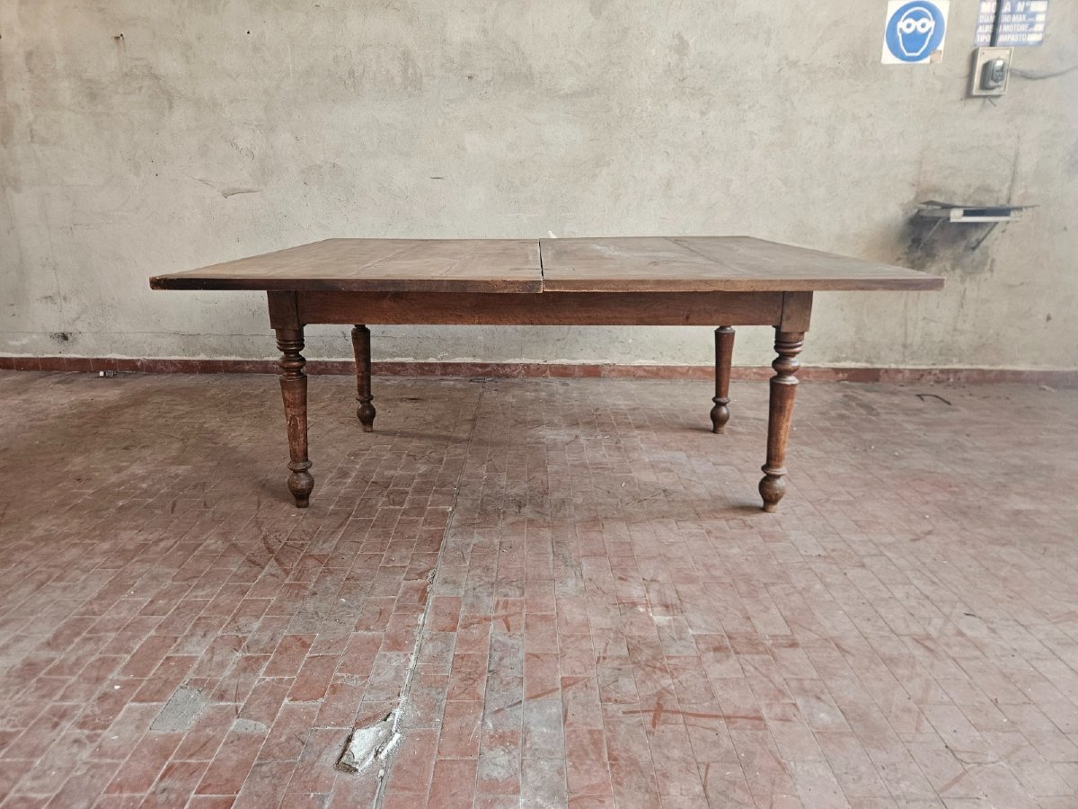 Tavolo a libro in noce massello, XIX secolo-photo-2