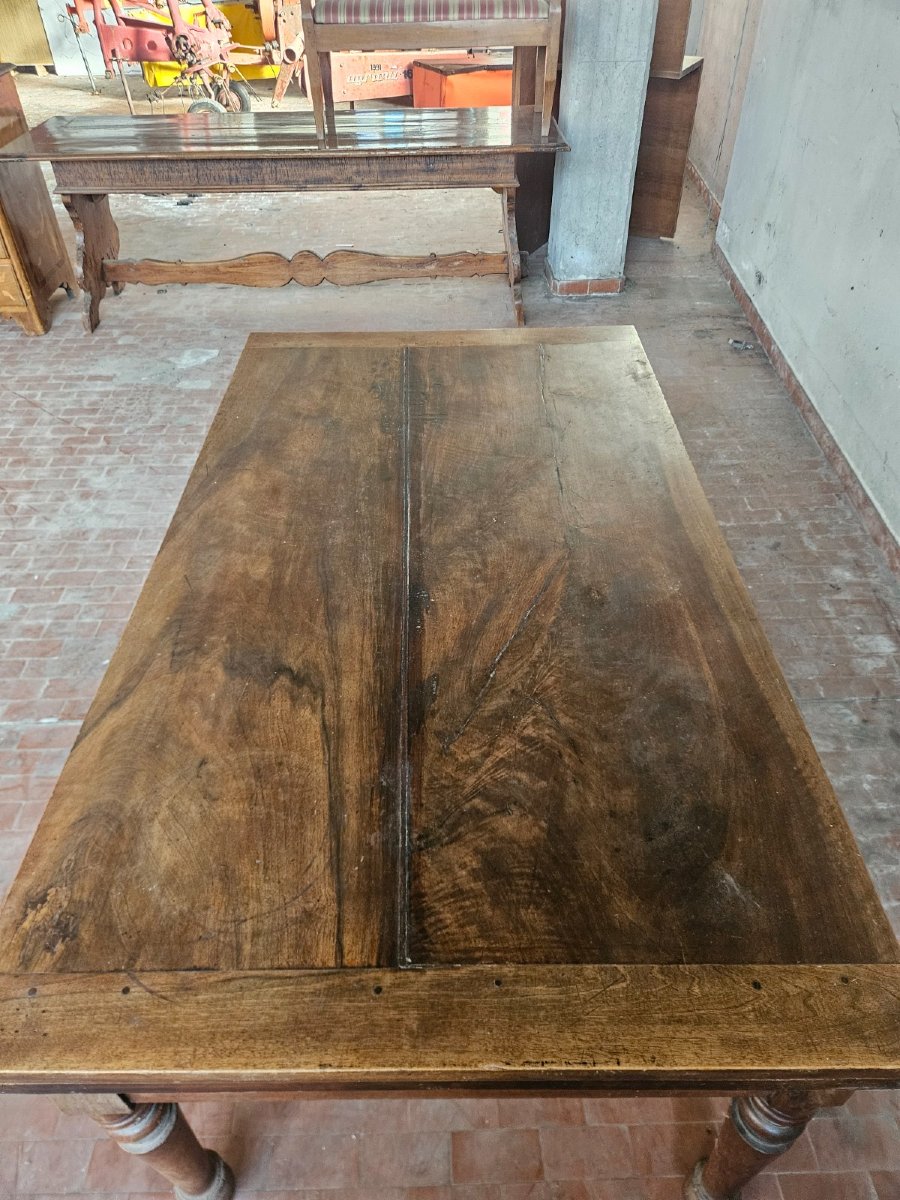 Tavolo a libro in noce massello, XIX secolo-photo-4