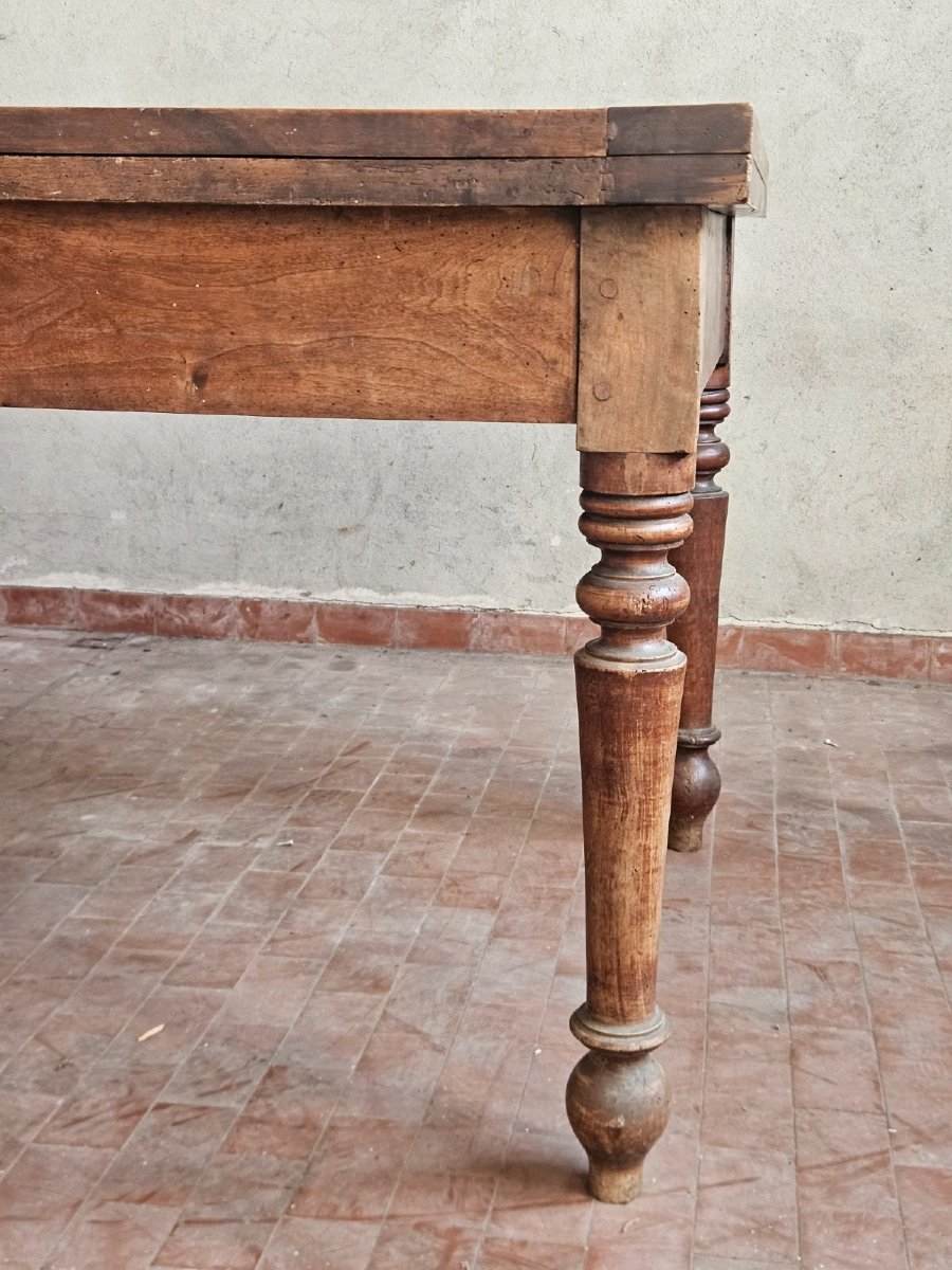 Tavolo a libro in noce massello, XIX secolo-photo-1