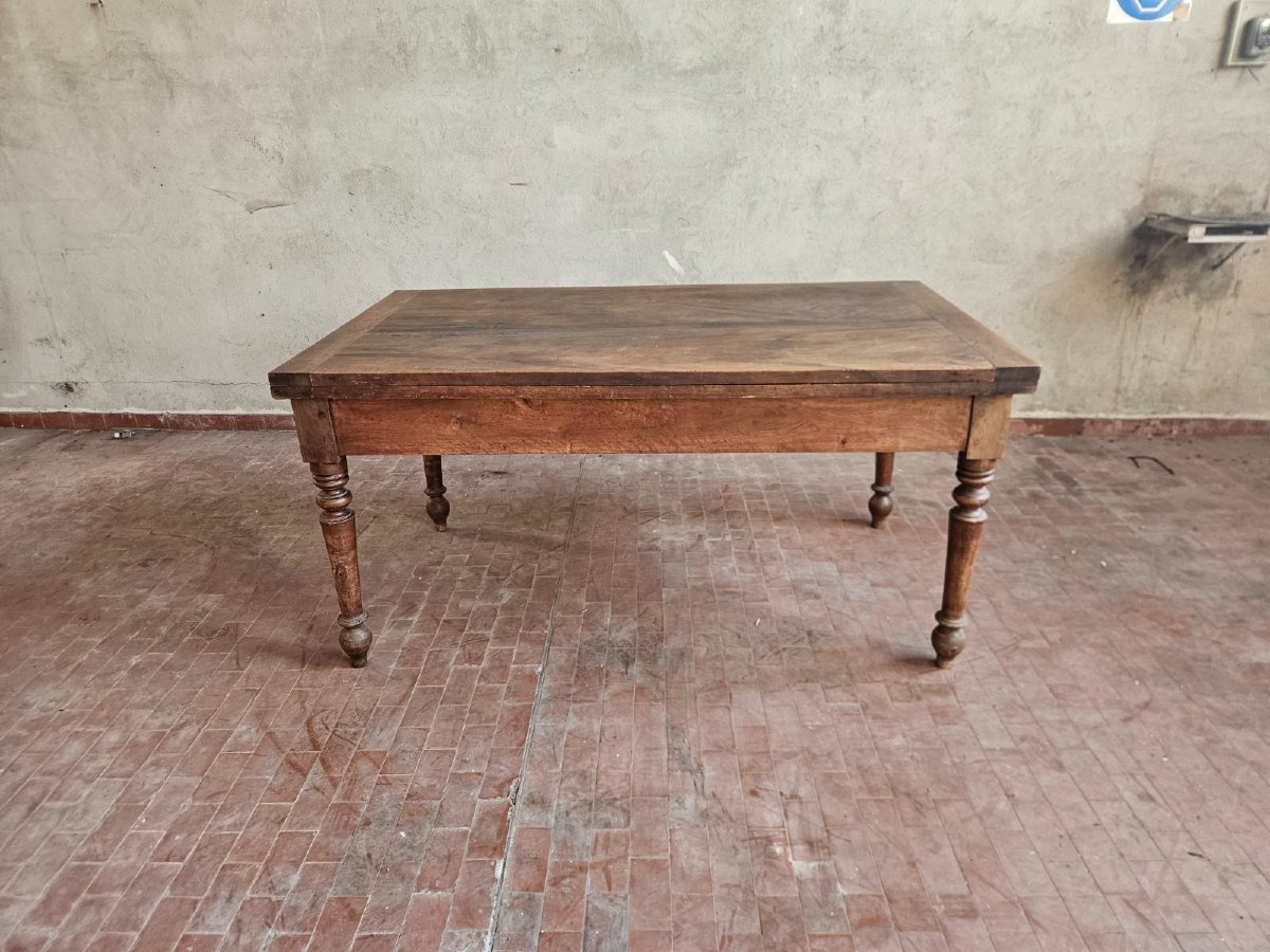 Tavolo a libro in noce massello, XIX secolo-photo-3