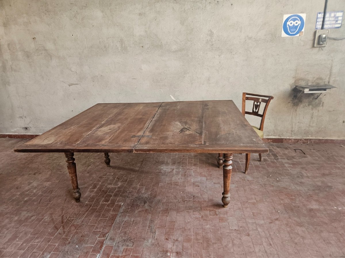 Tavolo a libro in noce massello, XIX secolo-photo-5