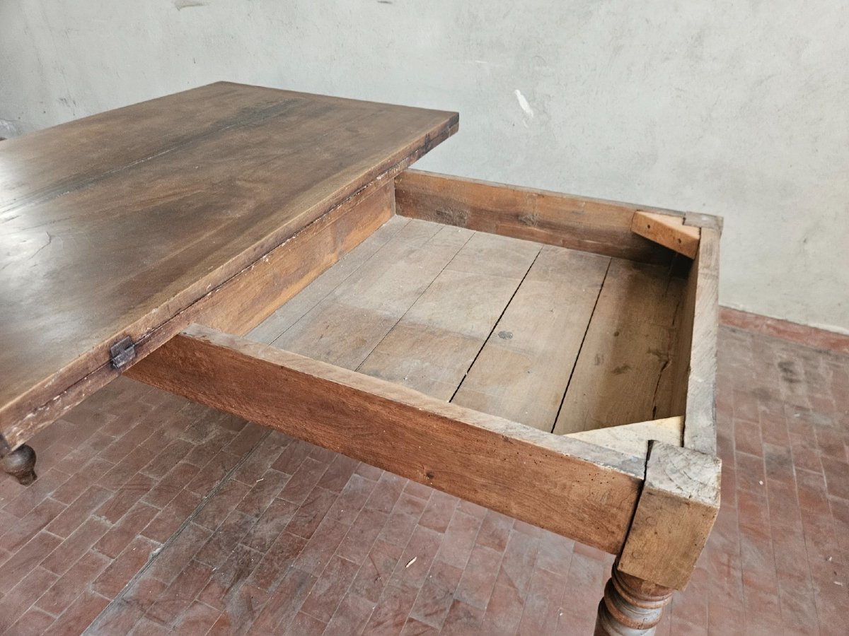 Tavolo a libro in noce massello, XIX secolo-photo-6