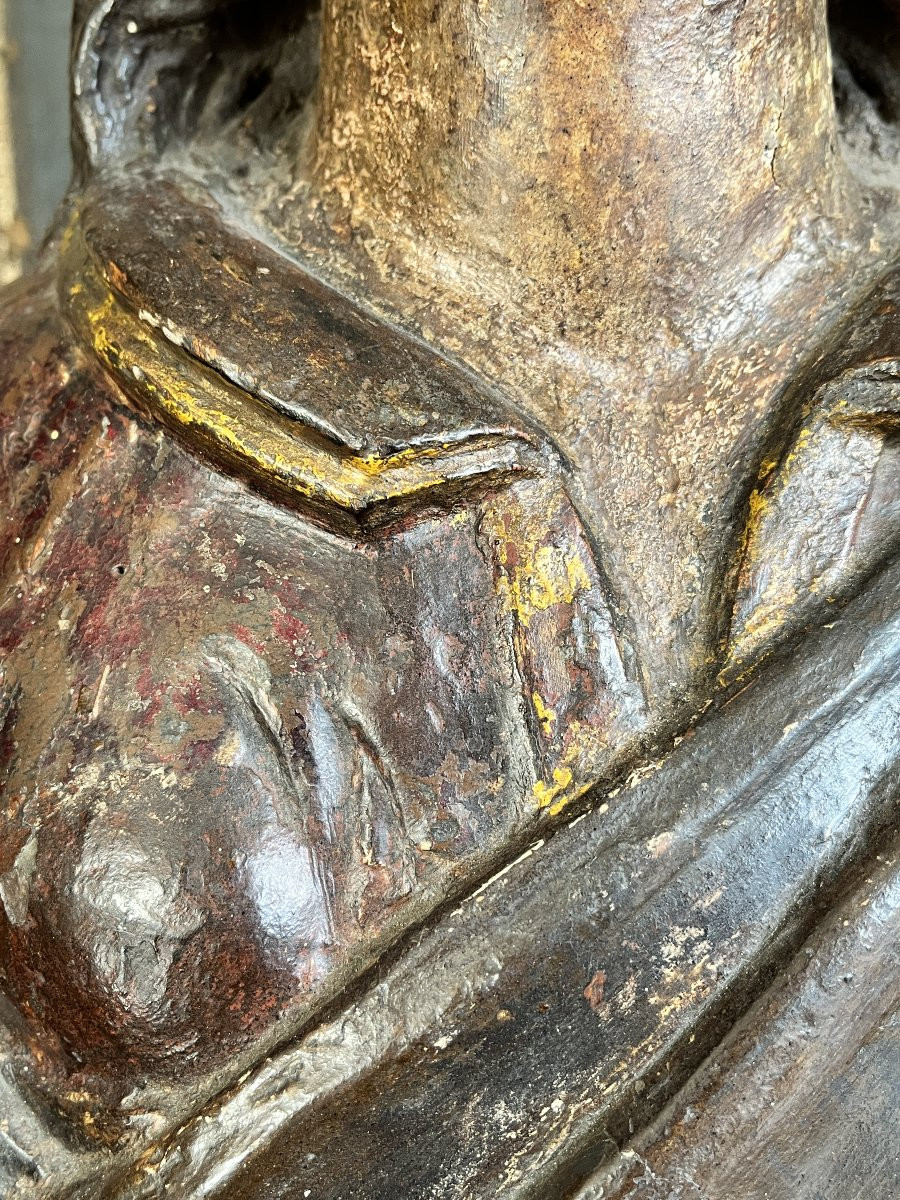 busto di Angelo ligneo laccato policromo -  XVII Sec.-photo-4
