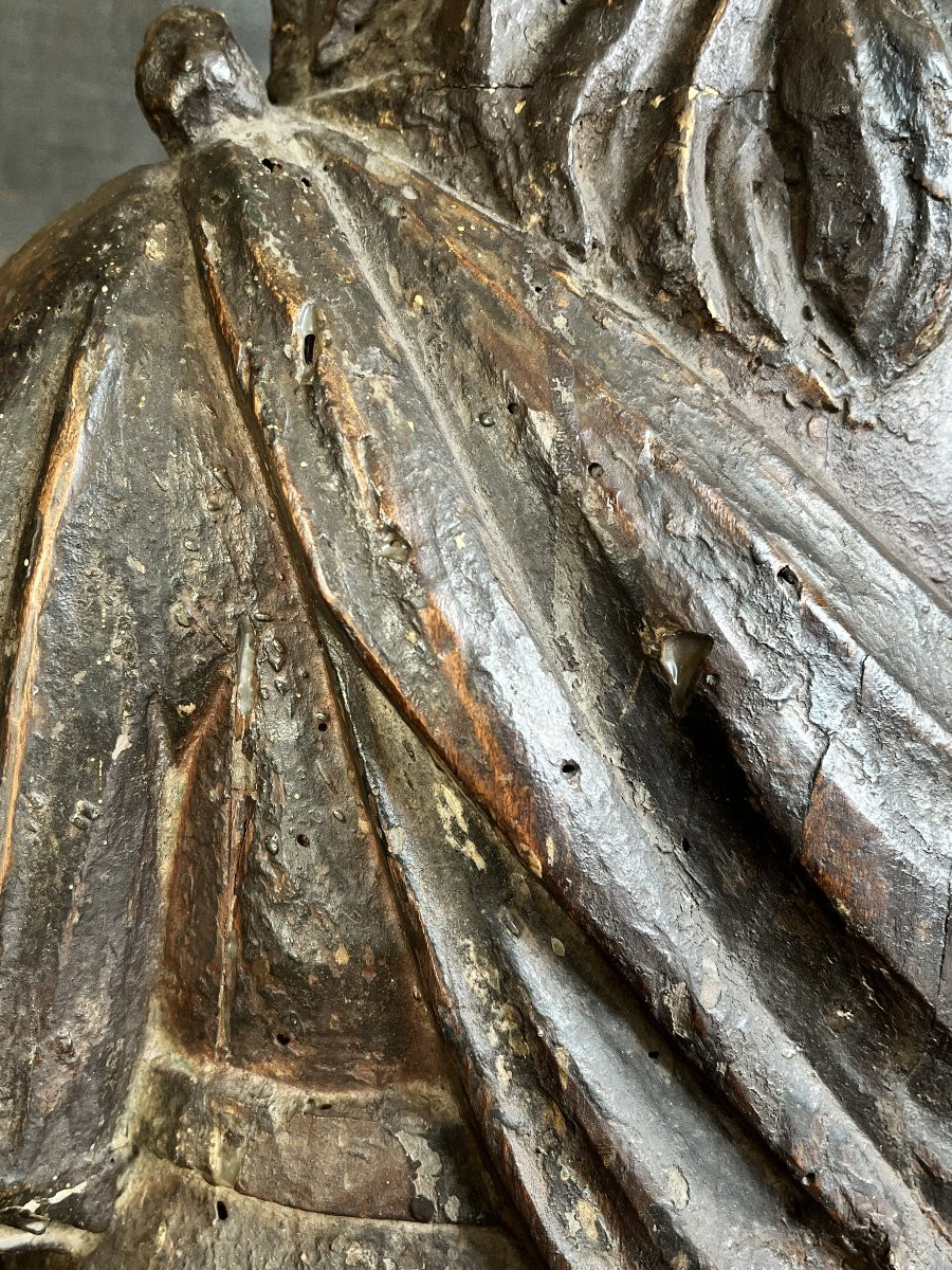 busto di Angelo ligneo laccato policromo -  XVII Sec.-photo-4