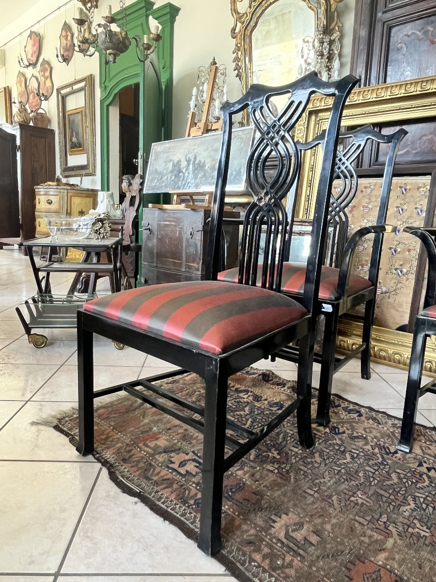 Set di 2 sedie e 2 poltrone Giorgetti – Design Carlo Pozzi – Italia anni ’80-photo-4