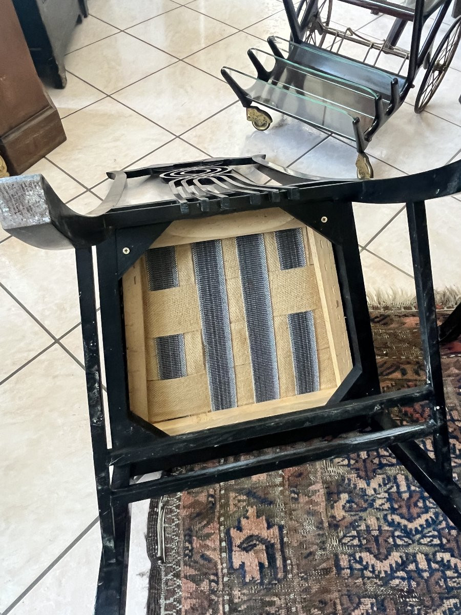 Set di 2 sedie e 2 poltrone Giorgetti – Design Carlo Pozzi – Italia anni ’80-photo-8