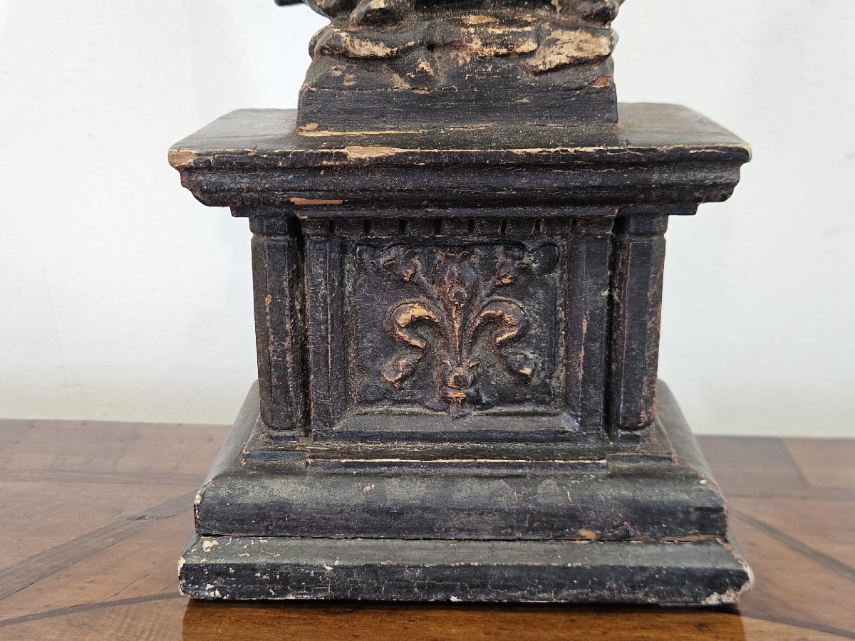 Scultura lignea raffigurante Dante Alighieri – XIX secolo-photo-3