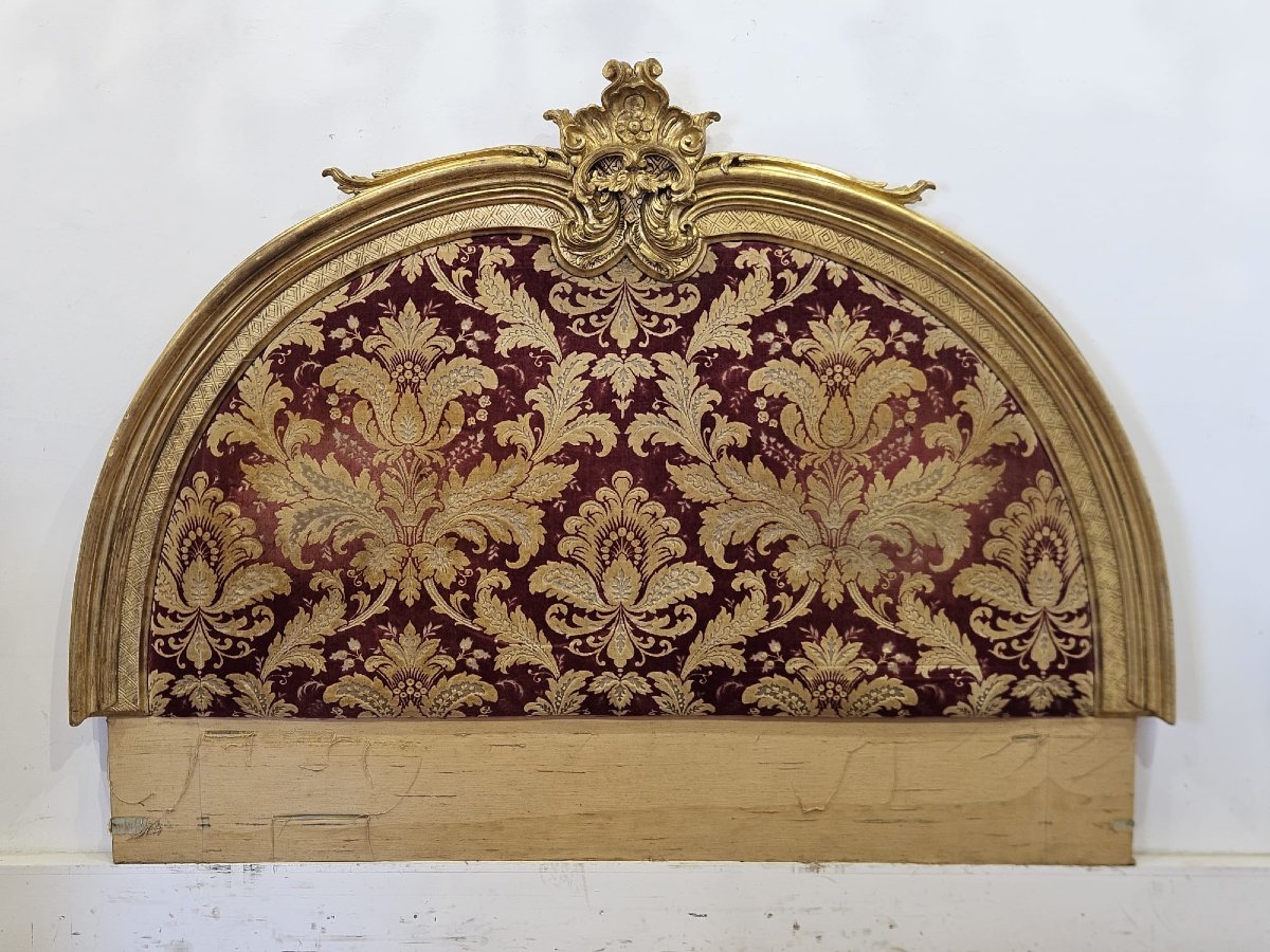 Testiera da letto in legno intagliato e dorato – metà XIX secolo-photo-2
