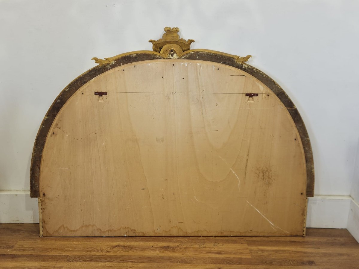 Testiera da letto in legno intagliato e dorato – metà XIX secolo-photo-3