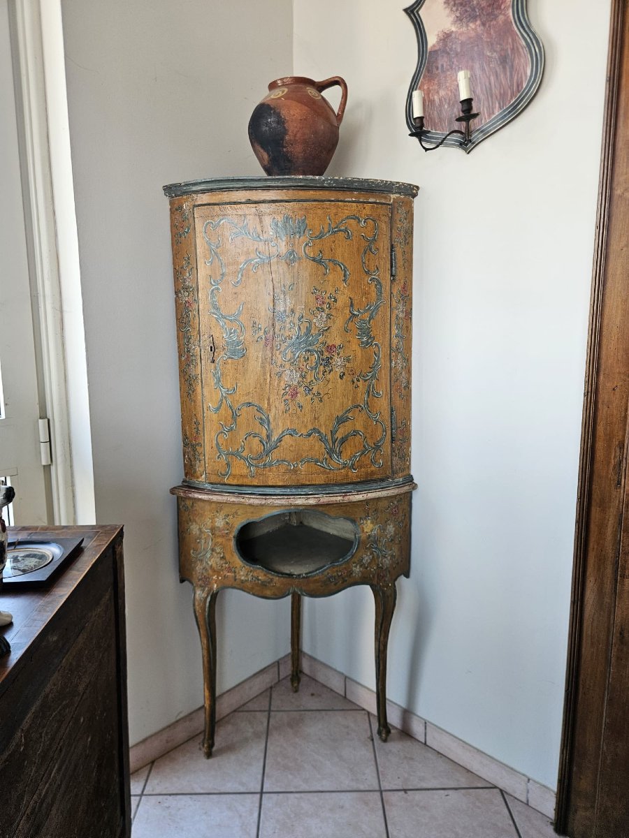 Cantonale genovese Luigi XV laccato e dipinto – metà XVIII secolo-photo-2