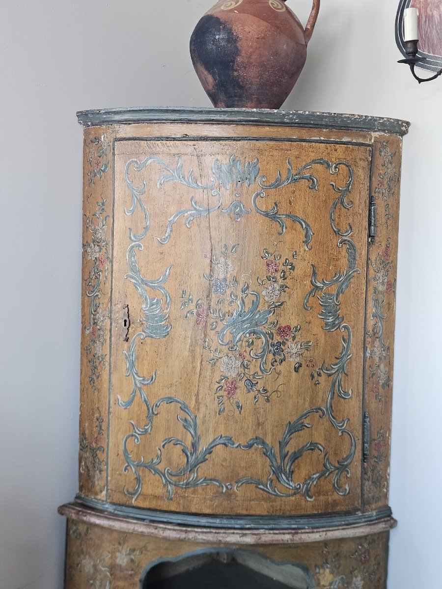 Cantonale genovese Luigi XV laccato e dipinto – metà XVIII secolo-photo-4