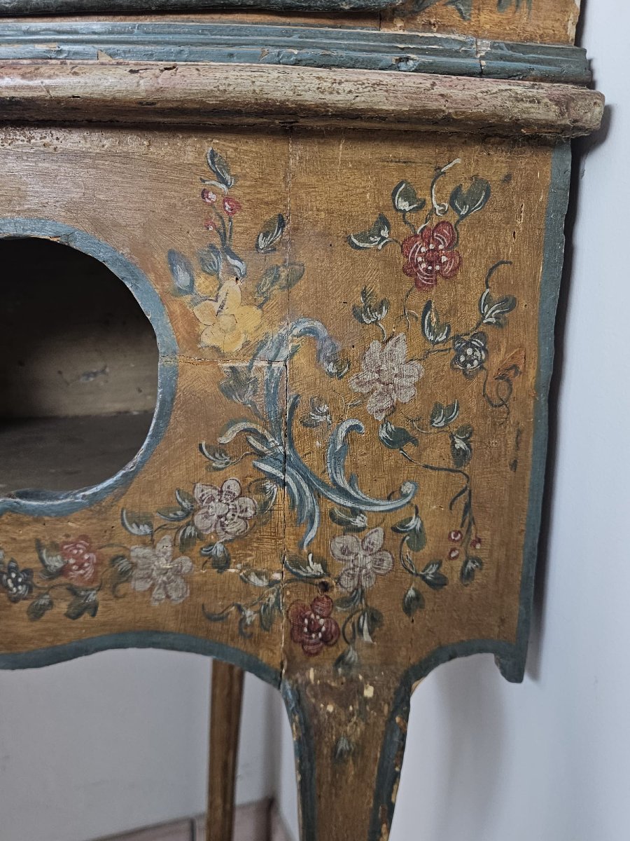 Cantonale genovese Luigi XV laccato e dipinto – metà XVIII secolo-photo-8