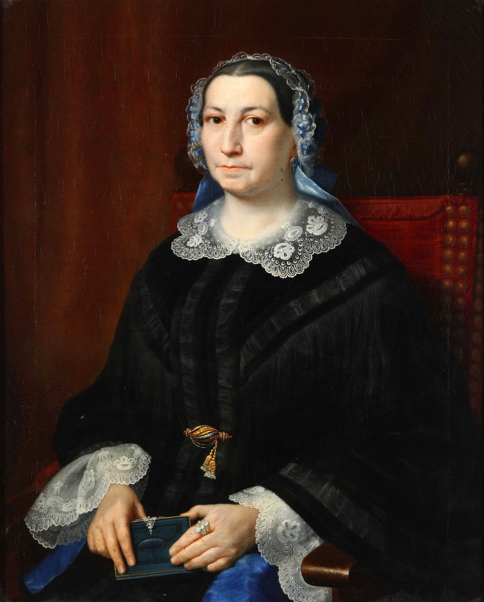 Ritratto di gentildonna con libro – Scuola del XIX secolo-photo-2