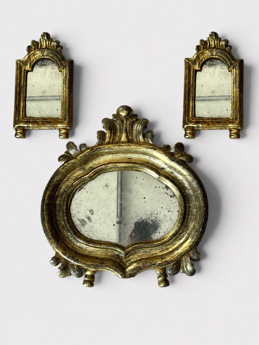 Trittico di specchiere dorate a mecca – Fine XVIII secolo
