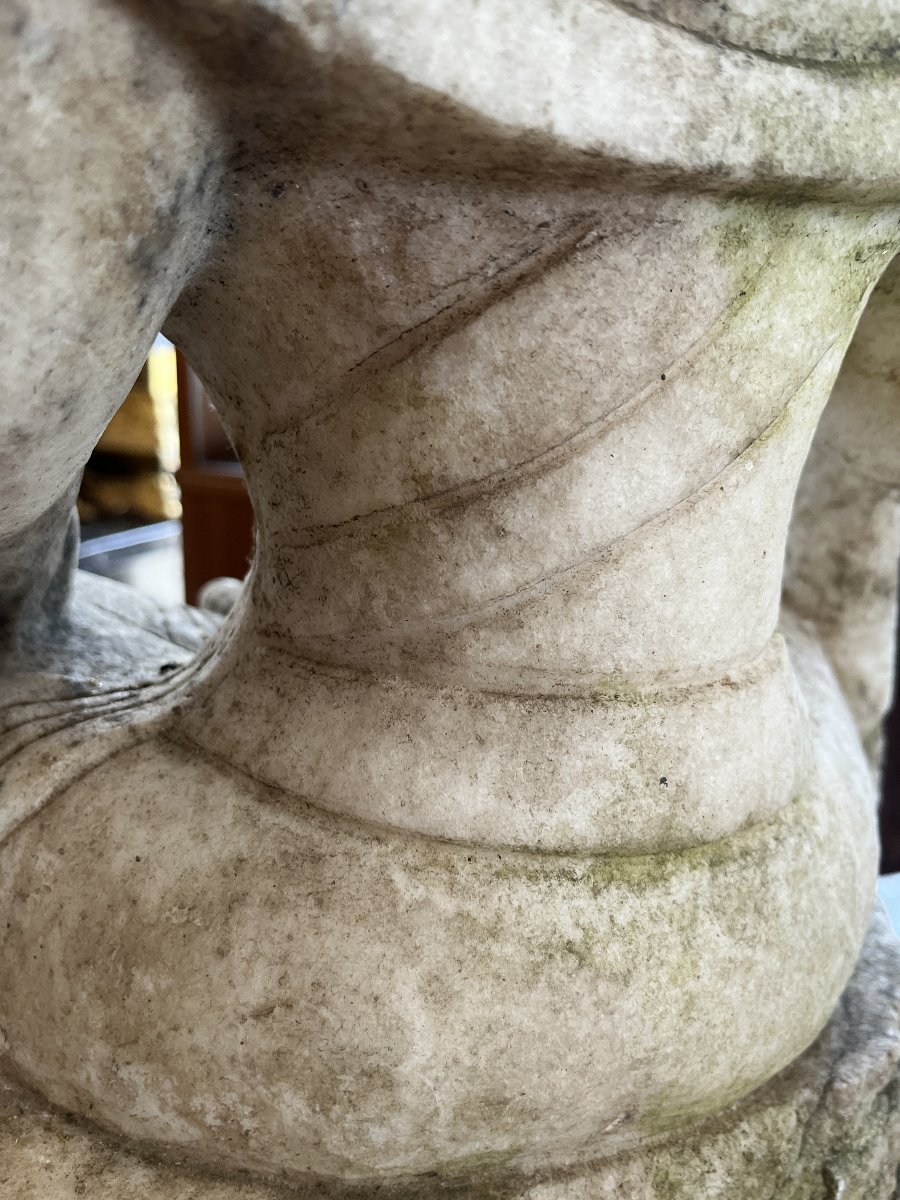Scultura in marmo bianco raffigurante Guanyin – Prima metà del XX secolo-photo-2