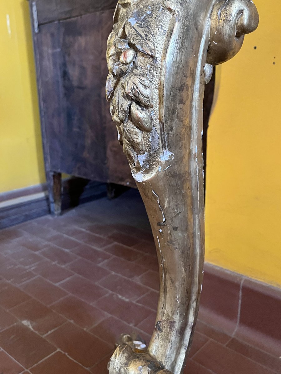 Piccola console dorata intagliata – XIX secolo-photo-3