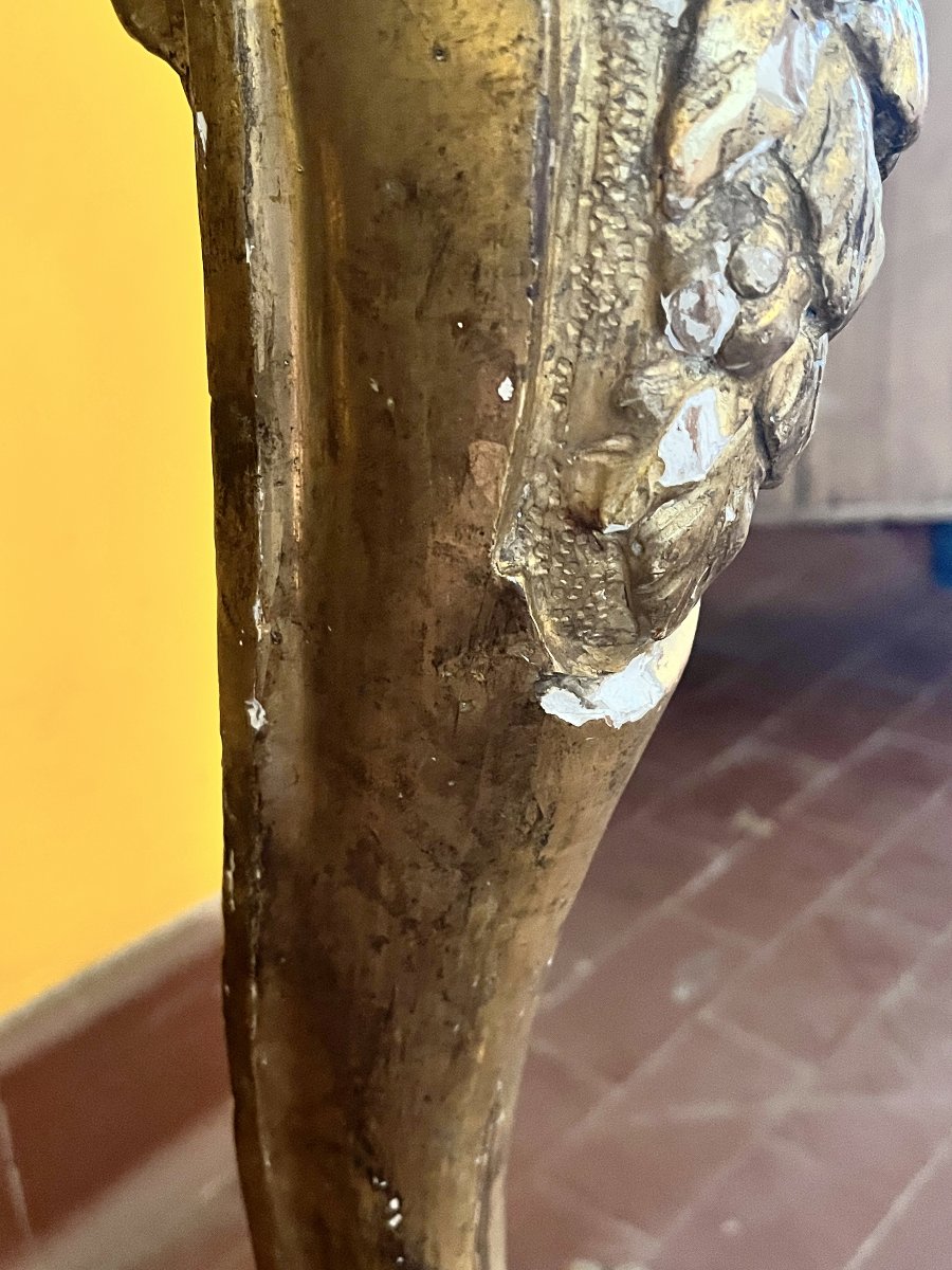 Piccola console dorata intagliata – XIX secolo-photo-3