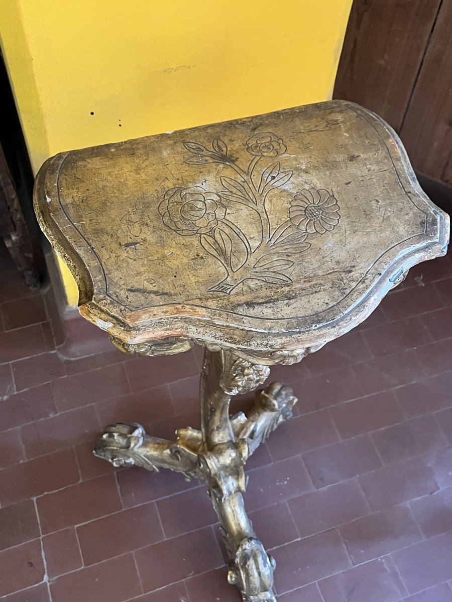 Piccola console dorata intagliata – XIX secolo-photo-4