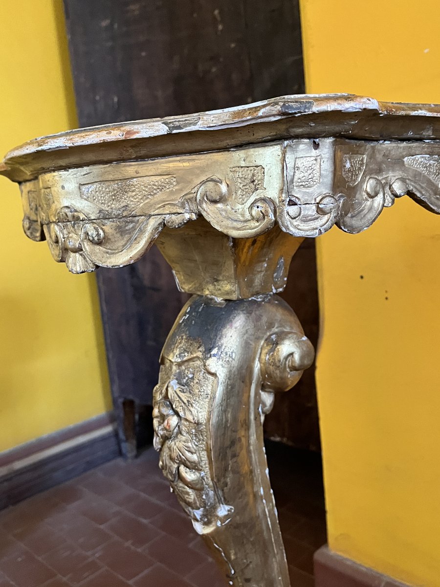 Piccola console dorata intagliata – XIX secolo-photo-6