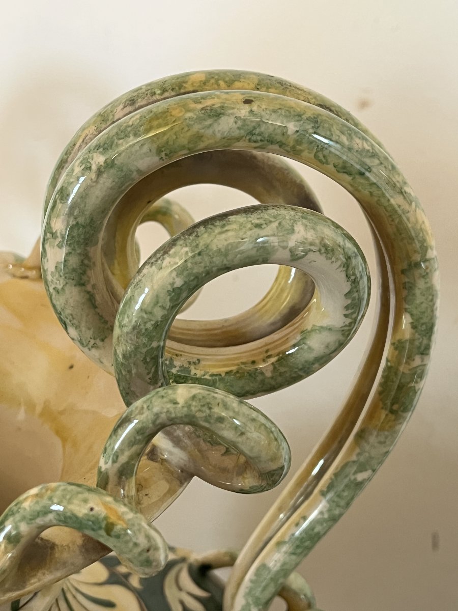 Coppia di vasi in ceramica a lustro "Luca della Robbia" – Gualdo Tadino, XX Sec.-photo-4