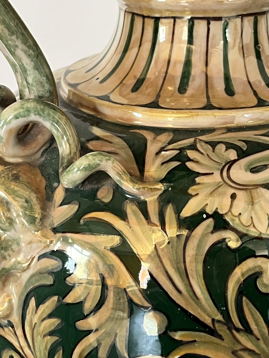 Coppia di vasi in ceramica a lustro "Luca della Robbia" – Gualdo Tadino, XX Sec.-photo-4