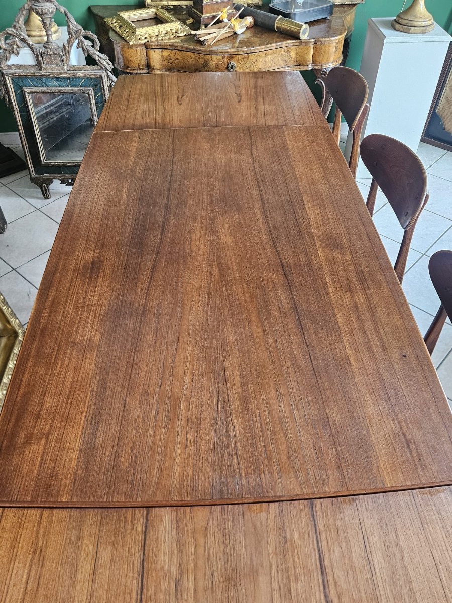 Tavolo da pranzo svedese allungabile in teak – Anni '60-photo-3