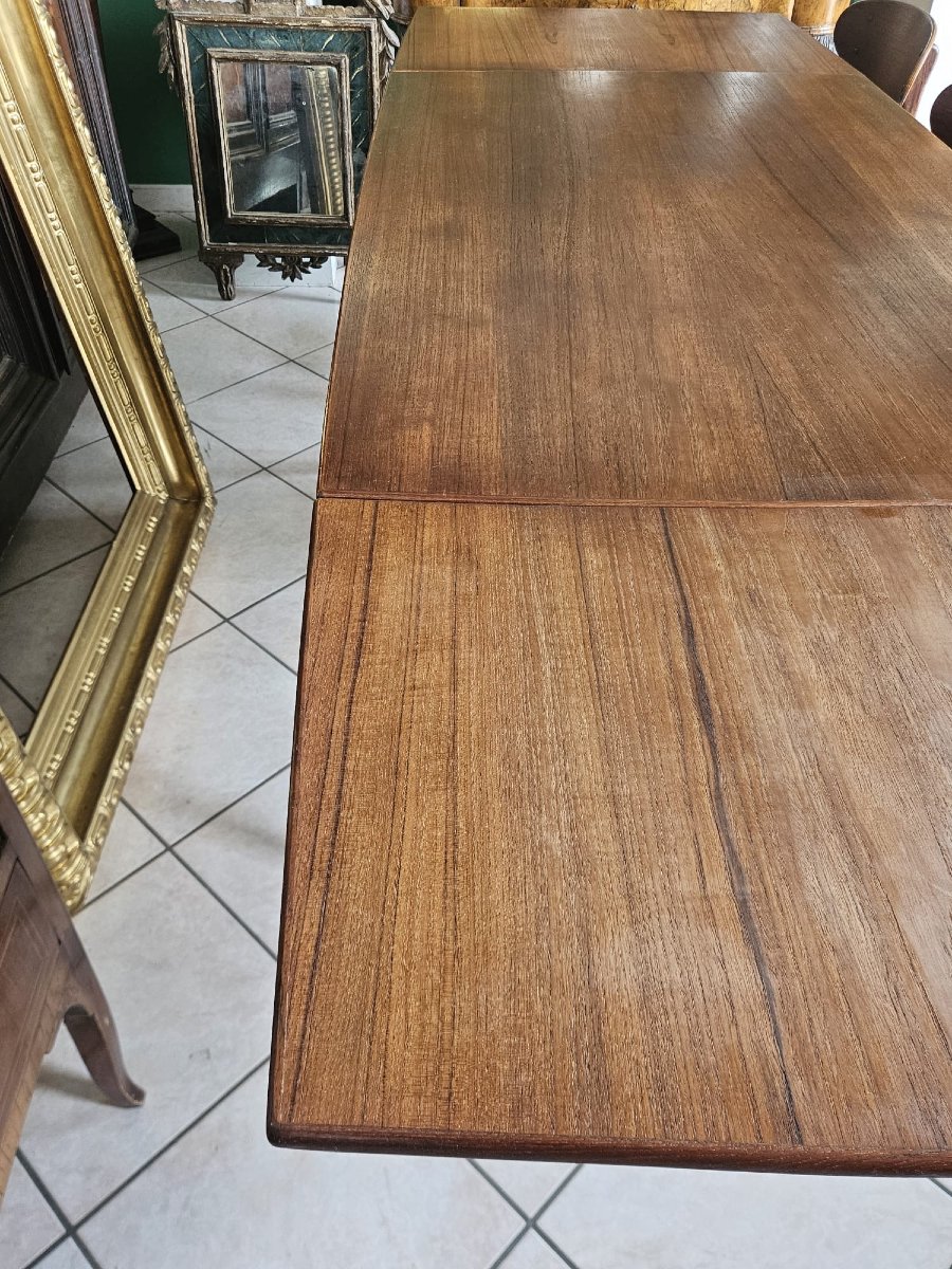 Tavolo da pranzo svedese allungabile in teak – Anni '60-photo-4
